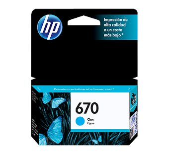 cartucho hp 670 cyan